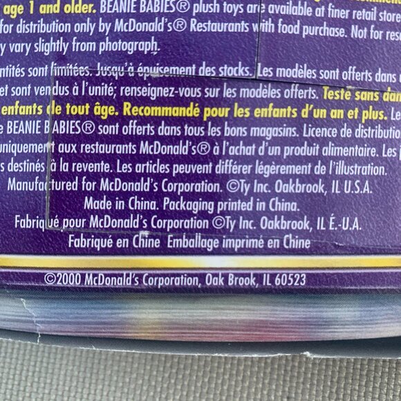Y2K McDonald's TY Teenie Beanie Babies 2000 Dinosaur Trio STEG The Stegosaurus - Picture 4 of 4